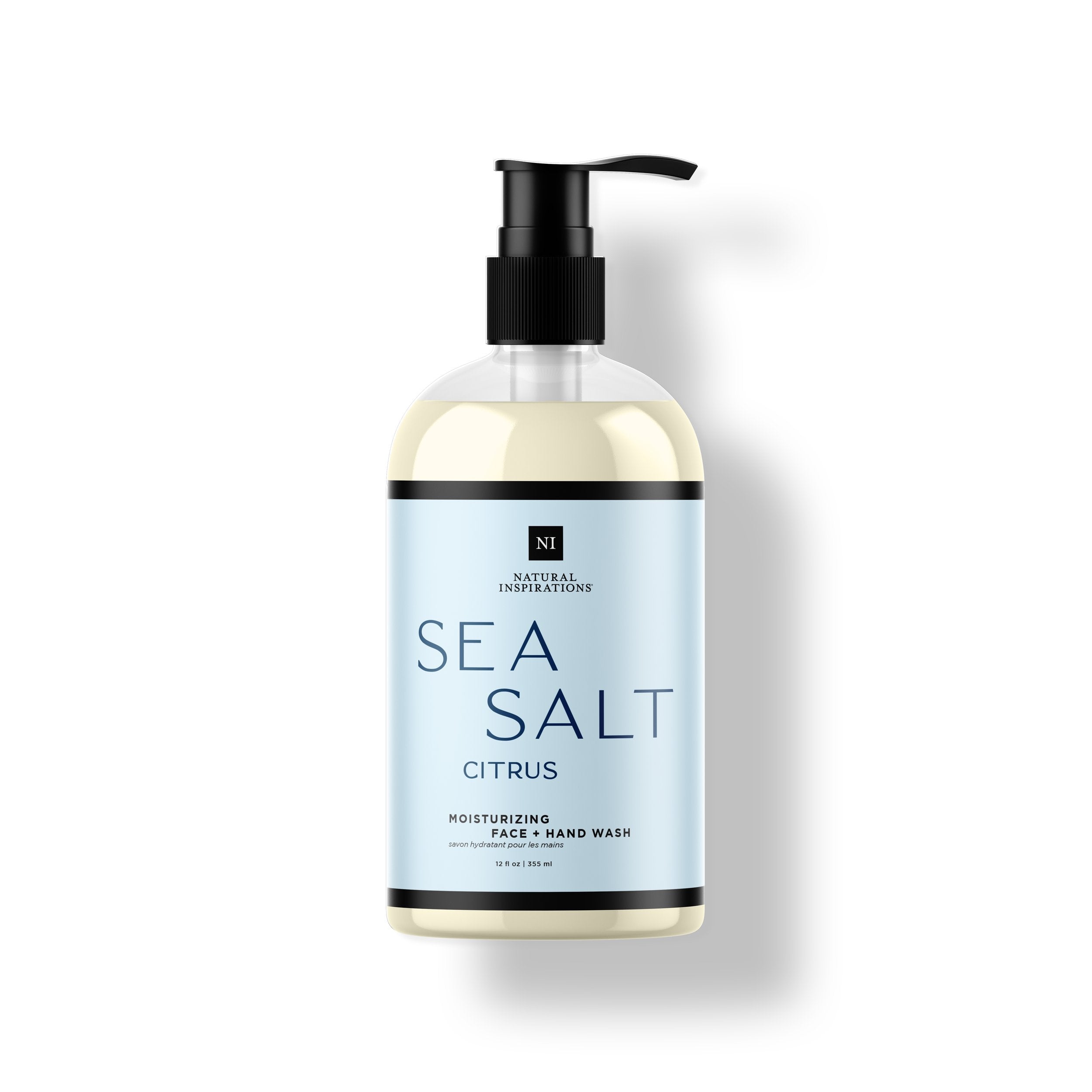 Natural Inspirations Sea Salt Citrus Hand and Face wash bottle on a white background.