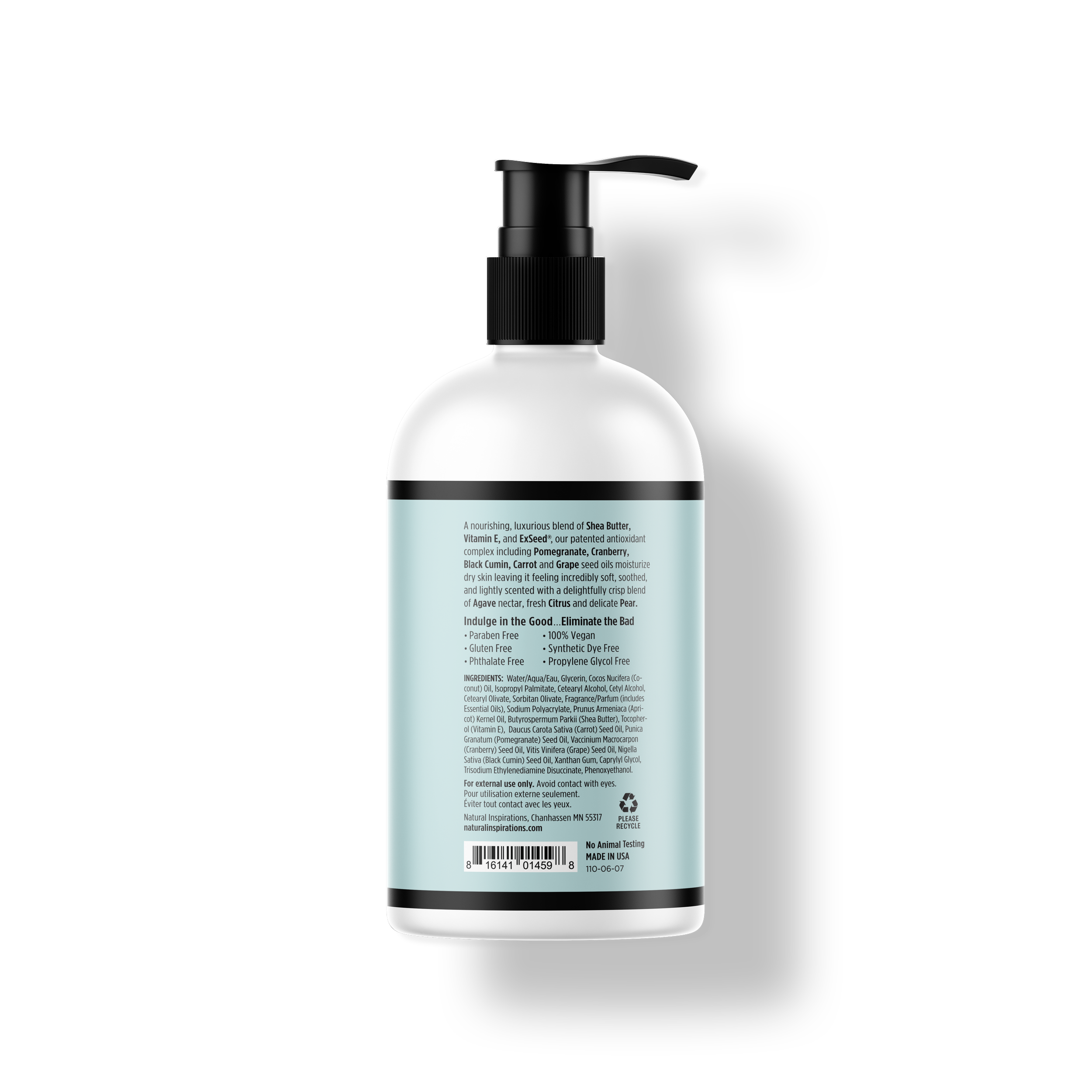 back of agave pear hand and body lotion