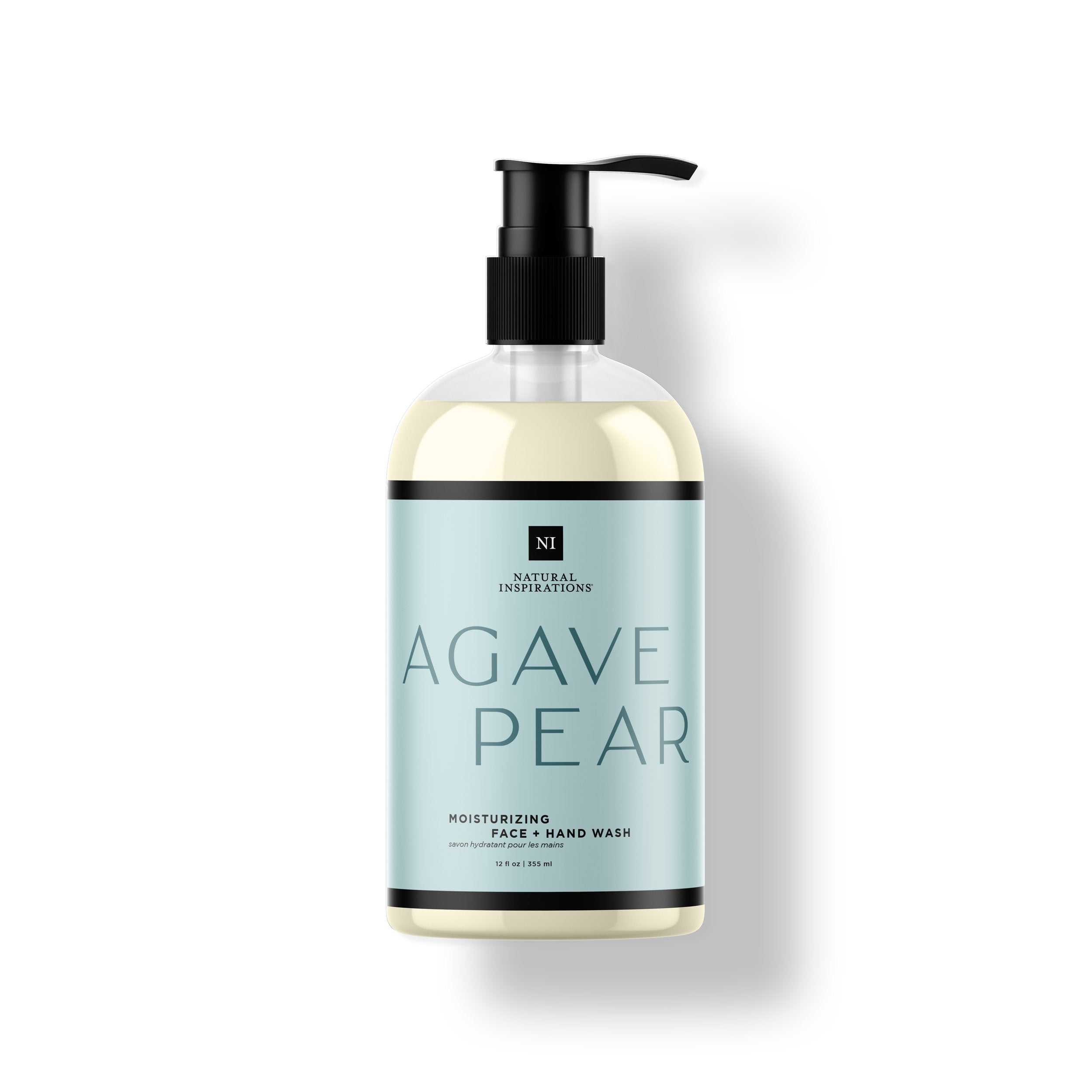 Natural Inspirations Agave Pear Face and Hand Wash bottle on a white background.