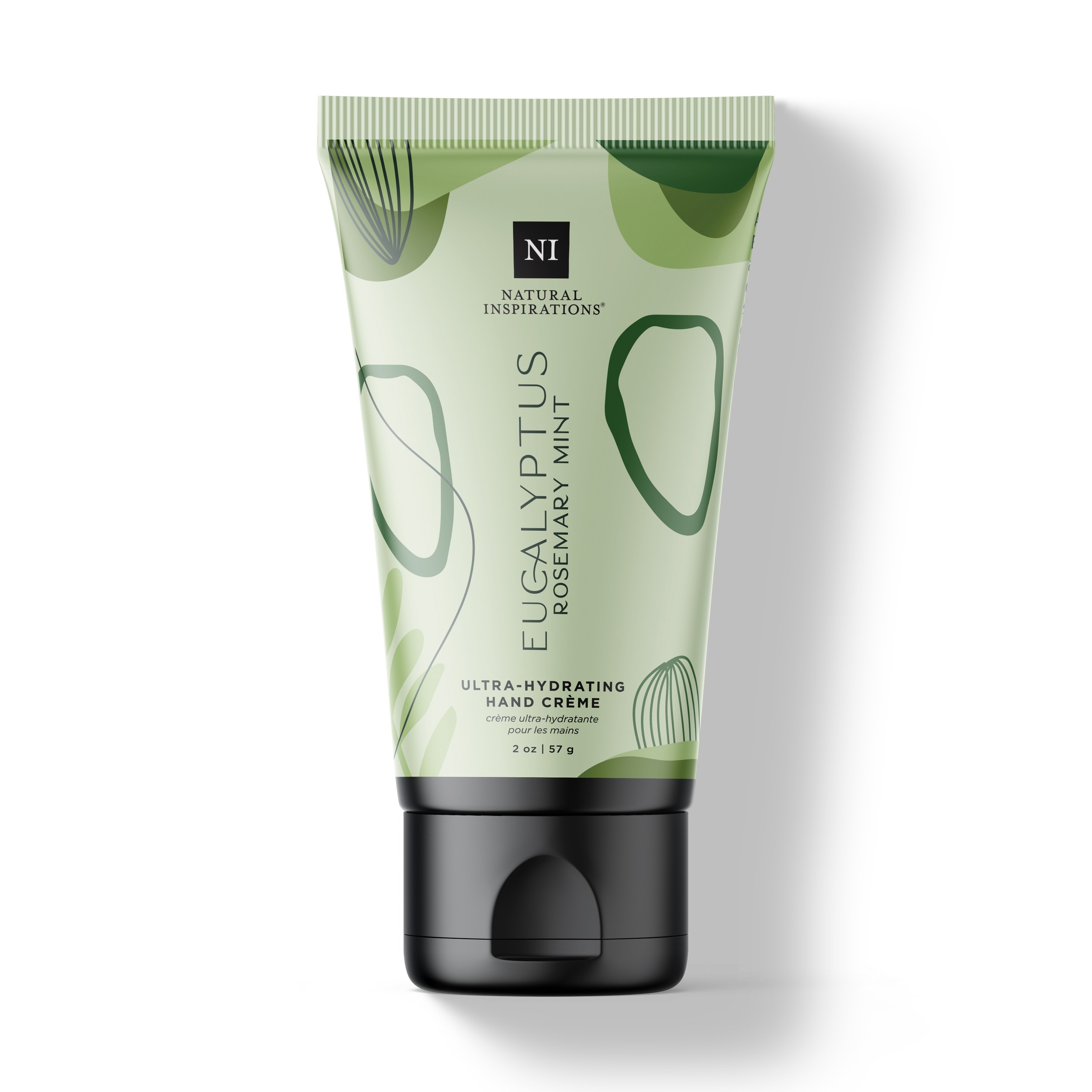 Natural Inspirations Eucalyptus Rosemary Mint Mini Hand Cream tube on a white background.