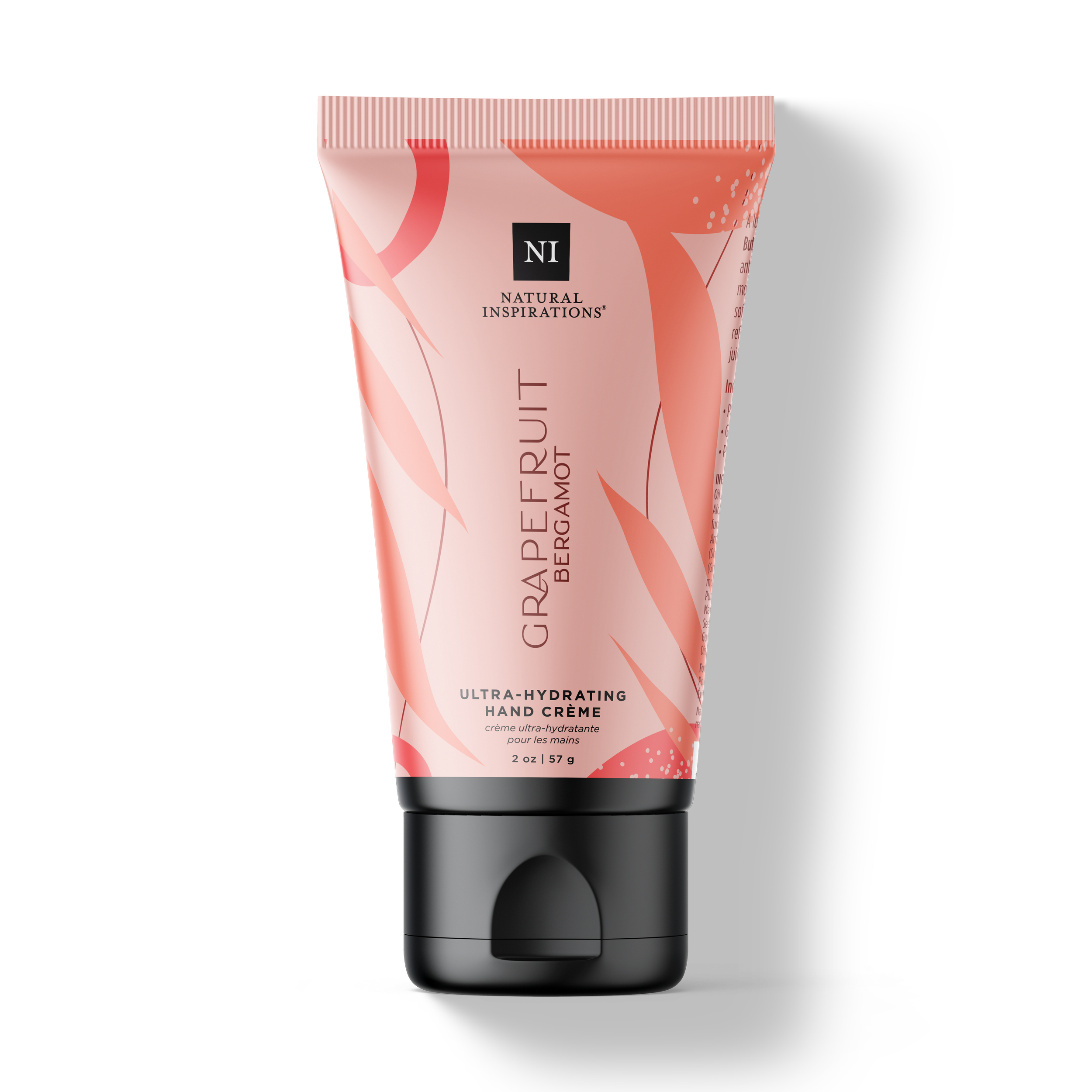 Natural Inspirations Grapefruit Bergamot Mini Hand Cream tube on a white background.