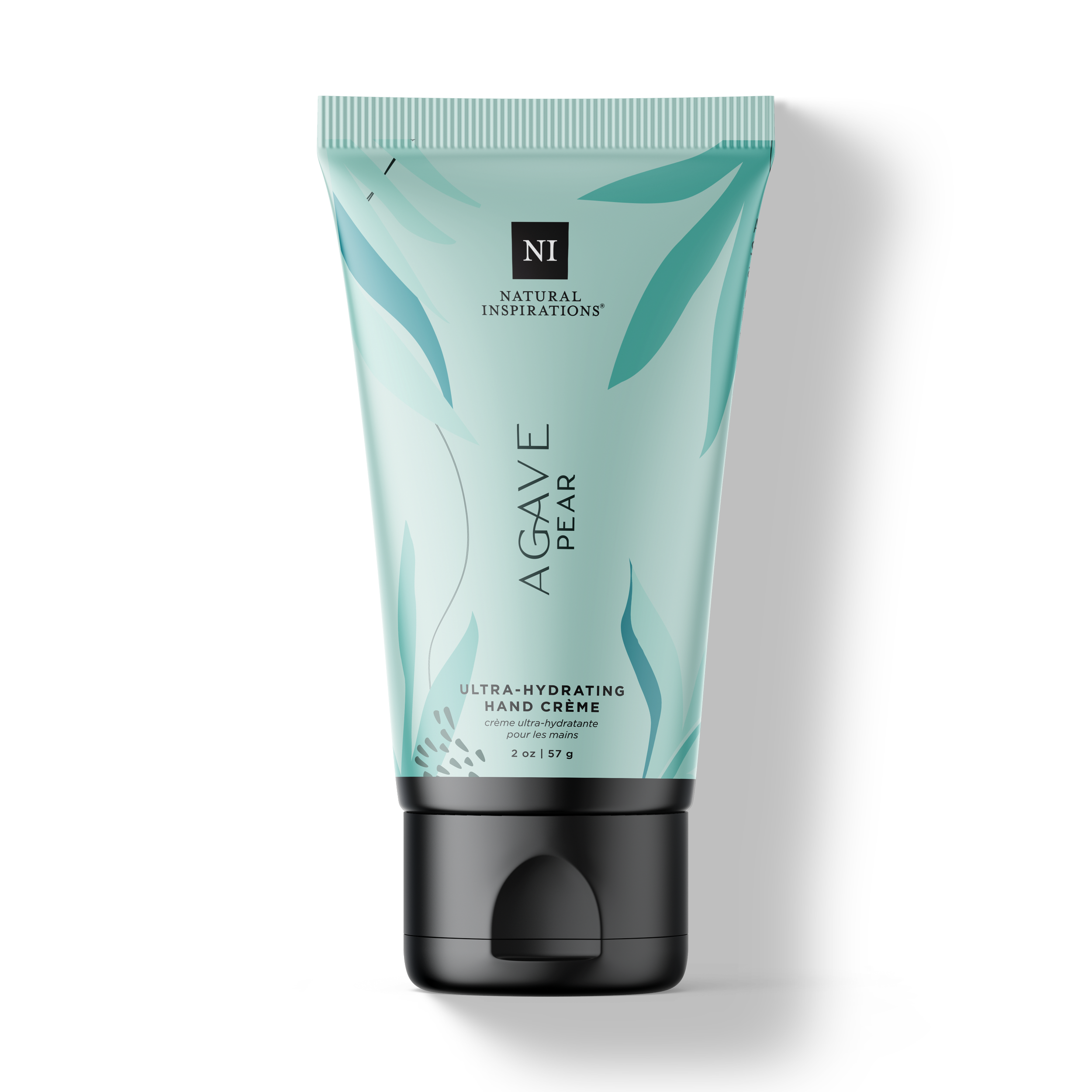Natural Inspirations Agave Pear Mini Hand Cream tube on a white background.