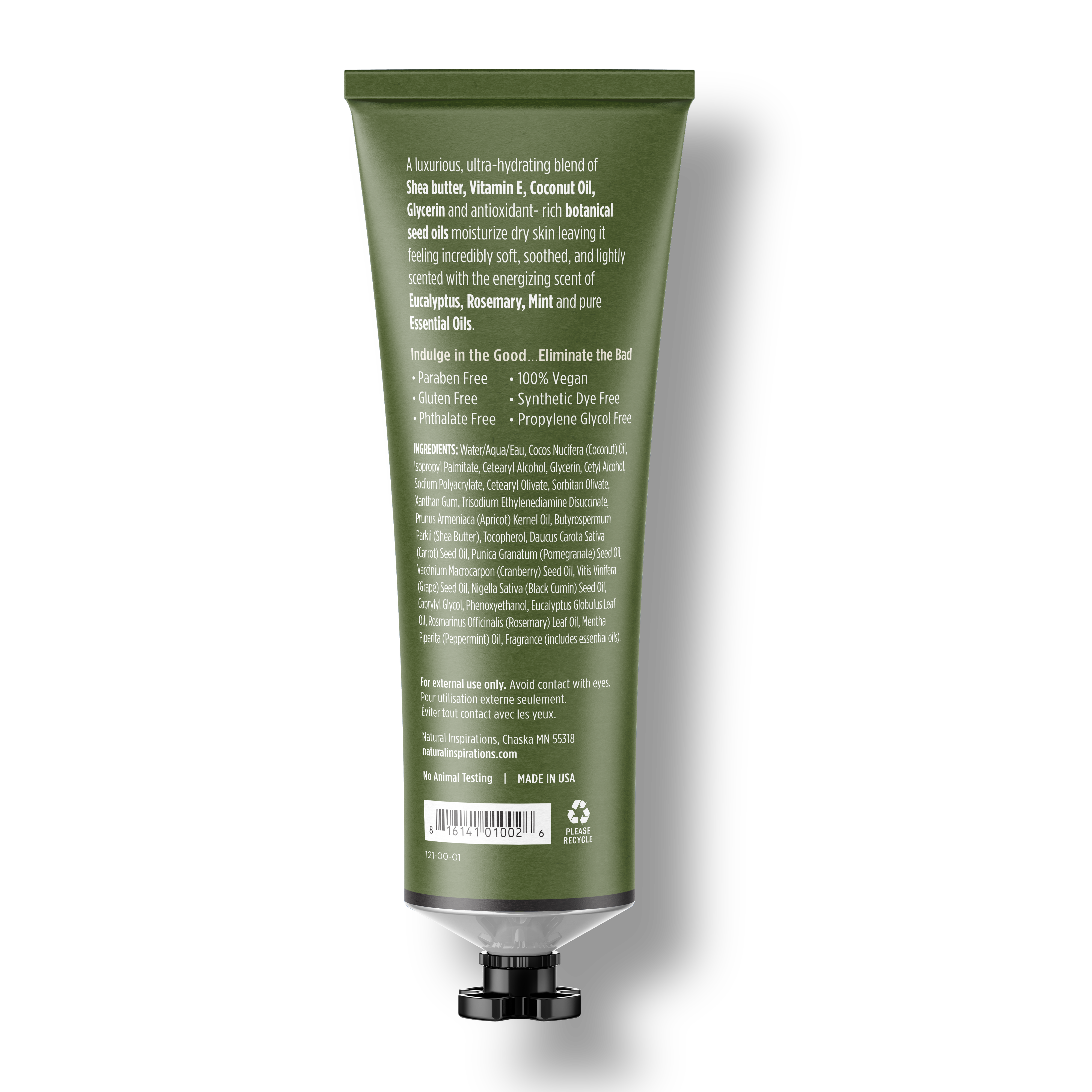 back of eucalyptus rosemary mint 3.4 oz hand cream