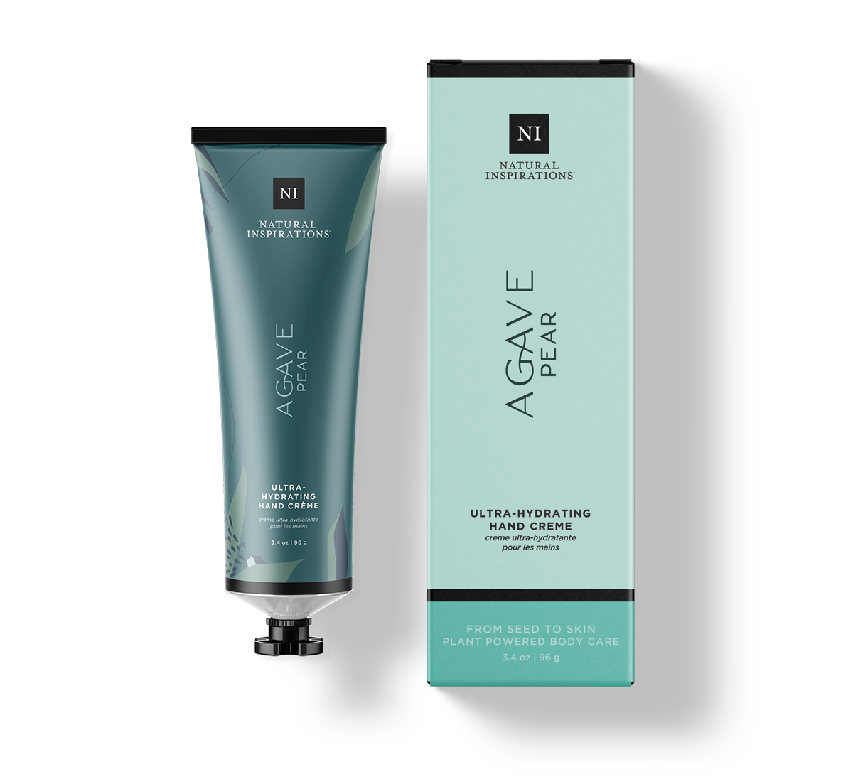 Natural Inspirations Agave Pear 3.4 oz boxed Hand Cream on a white background.