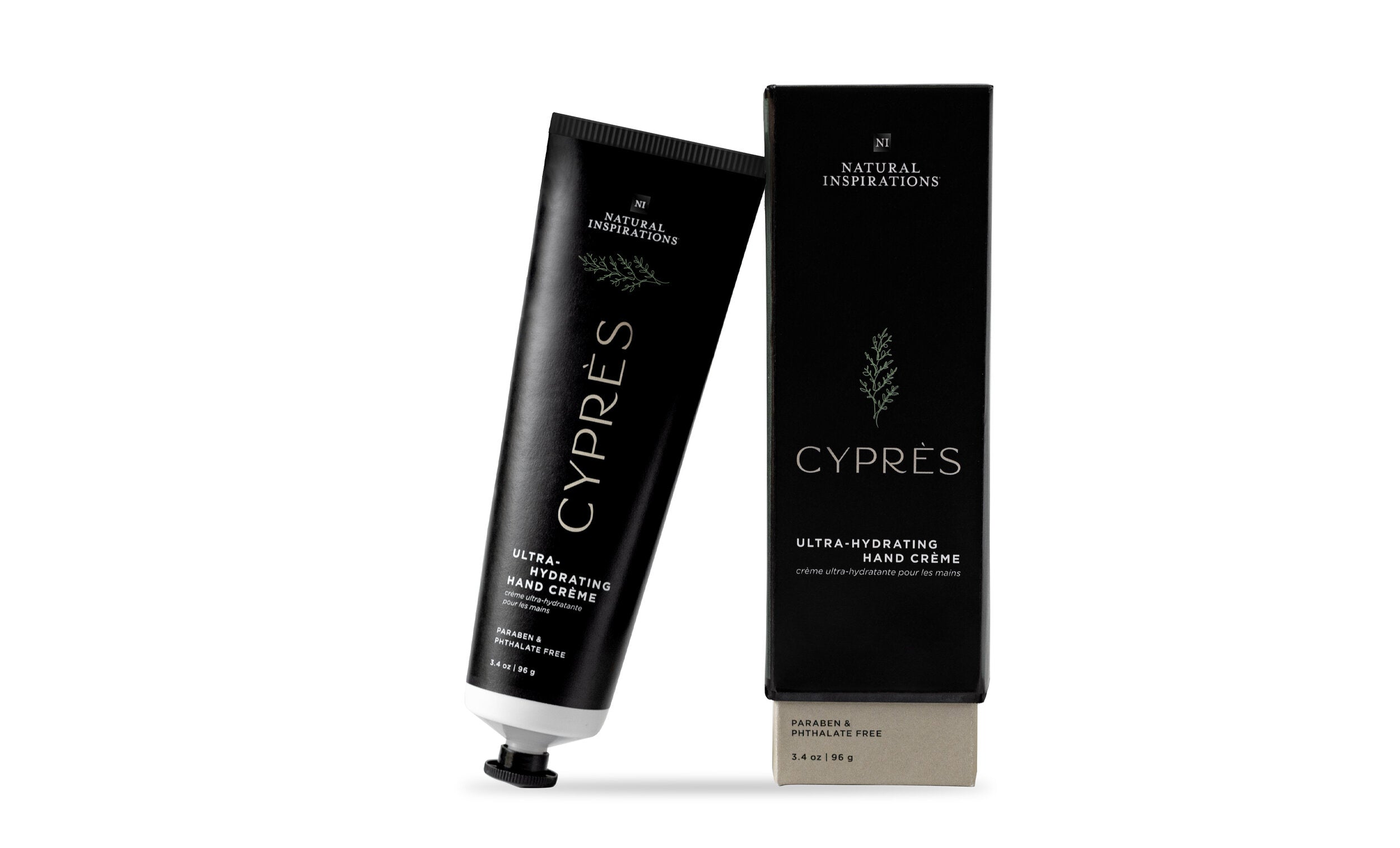 Natural Inspirations Cypres 3.4 oz boxed Hand Cream on a white background.