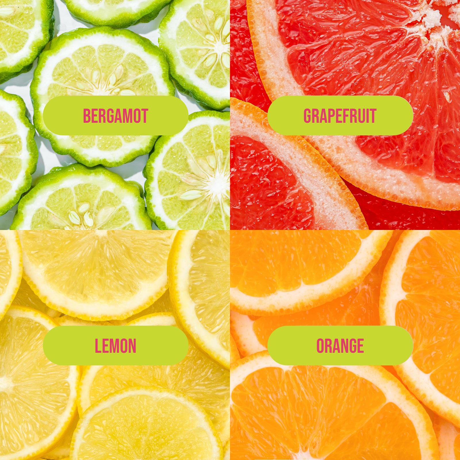 grapefruit bergamot fragrance notes including: bergamot, grapefruit, lemon and orange