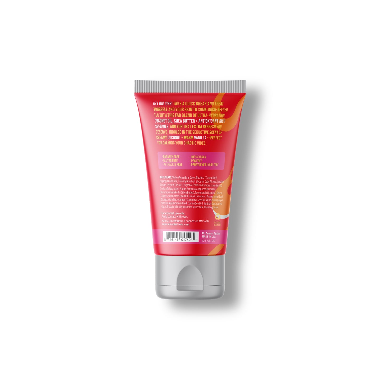 back of natural inspirations hot mess hand cream