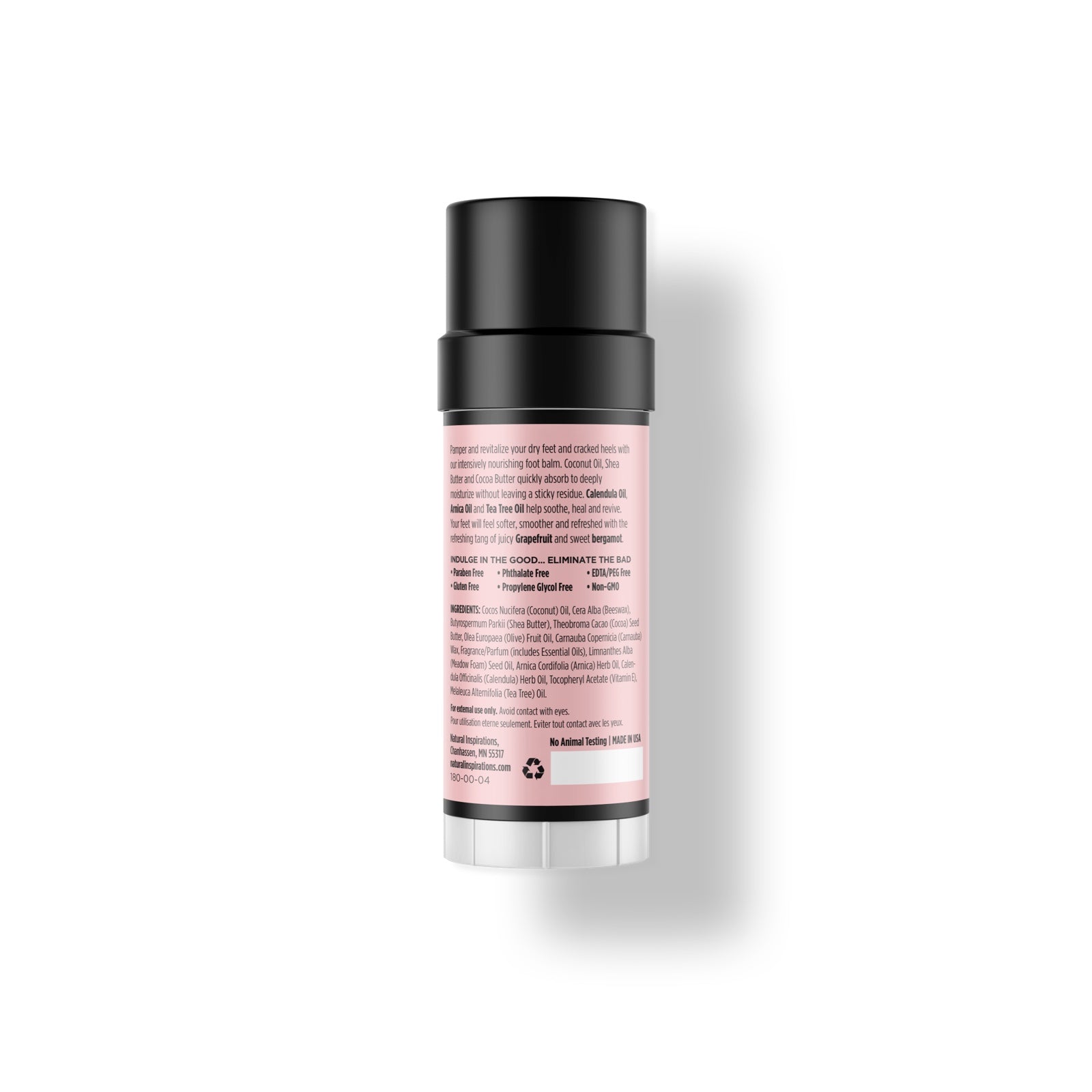 back of grapefruit bergamot foot balm