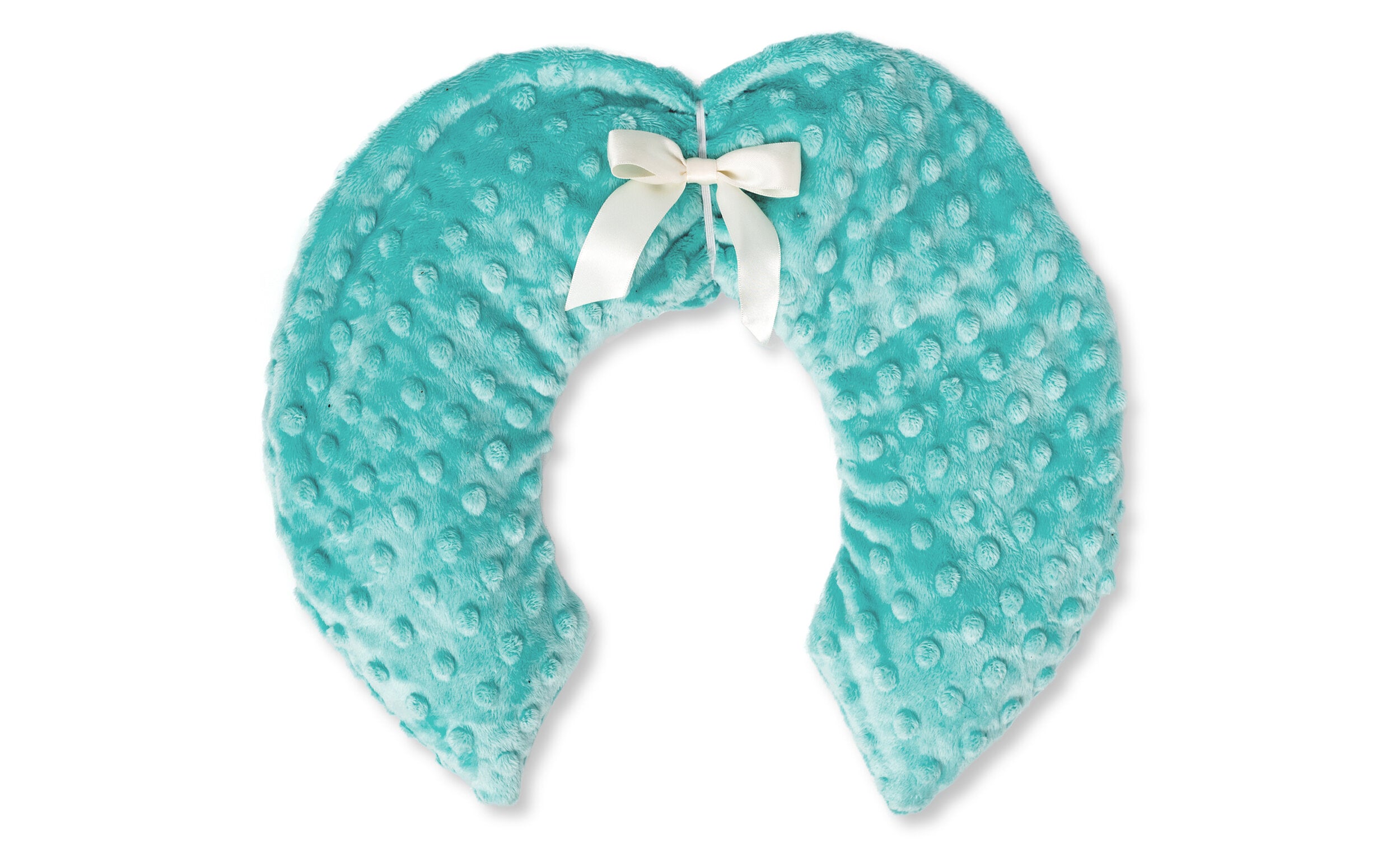 Natural Inspirations blueish-green colored Agave Pear Relaxing Neck Cozy on a white background.