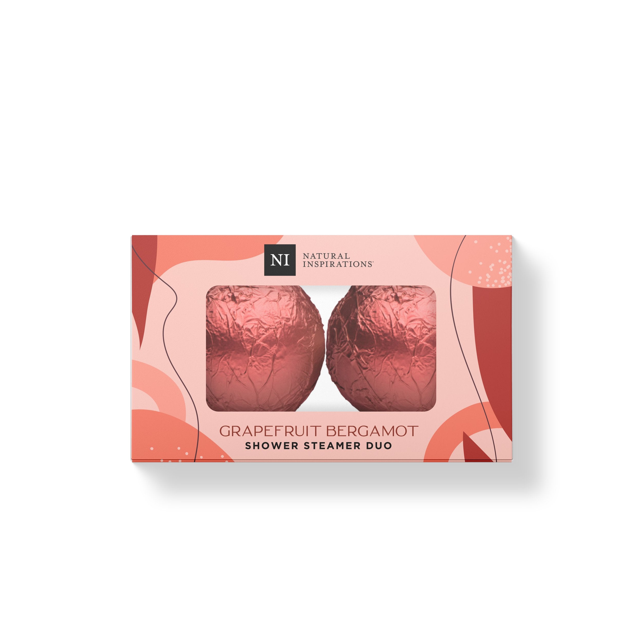 Natural Inspirations Grapefruit Bergamot Shower Steamer Duo Gift Set box on a white background.