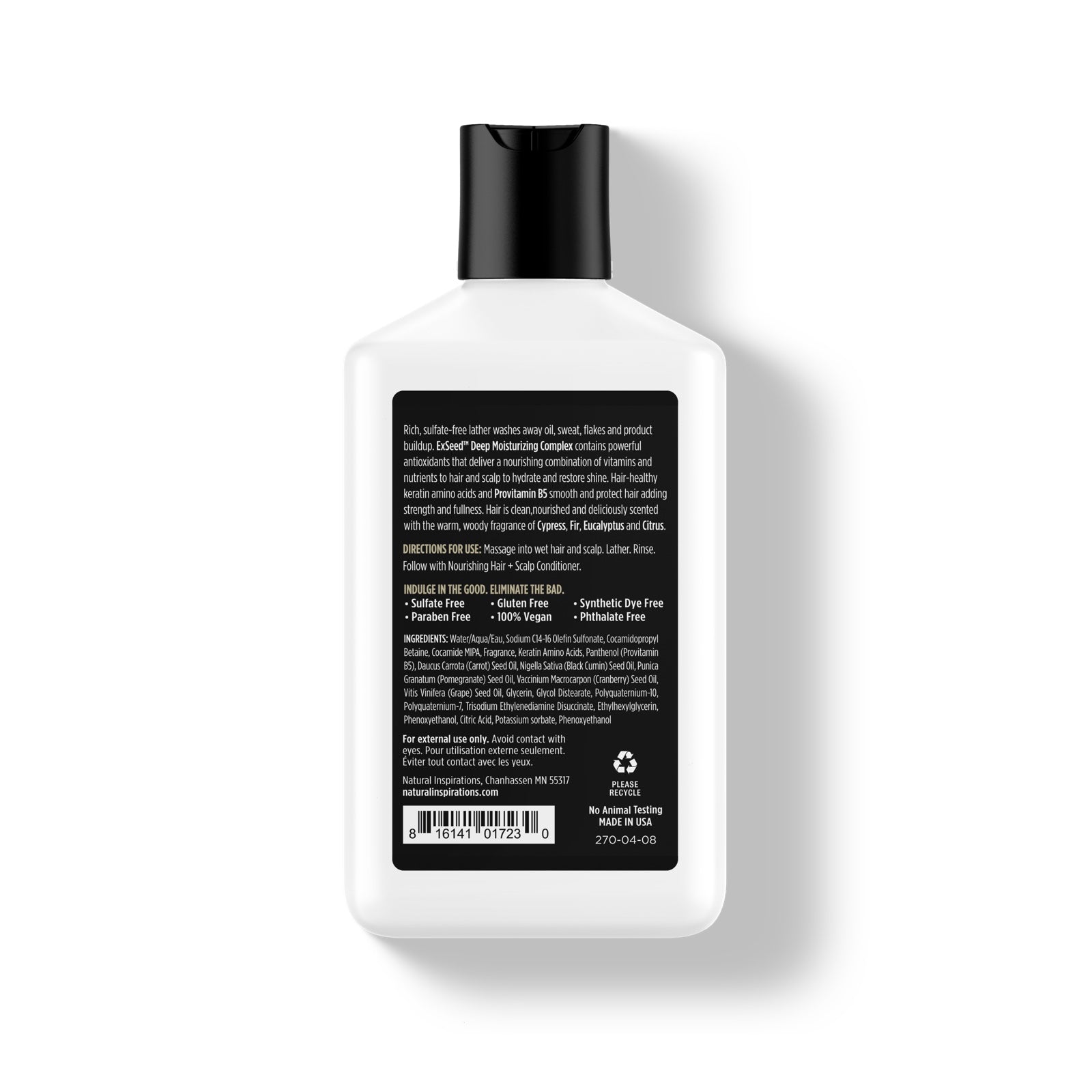 back of cypres nourishing hair and scalp shampoo