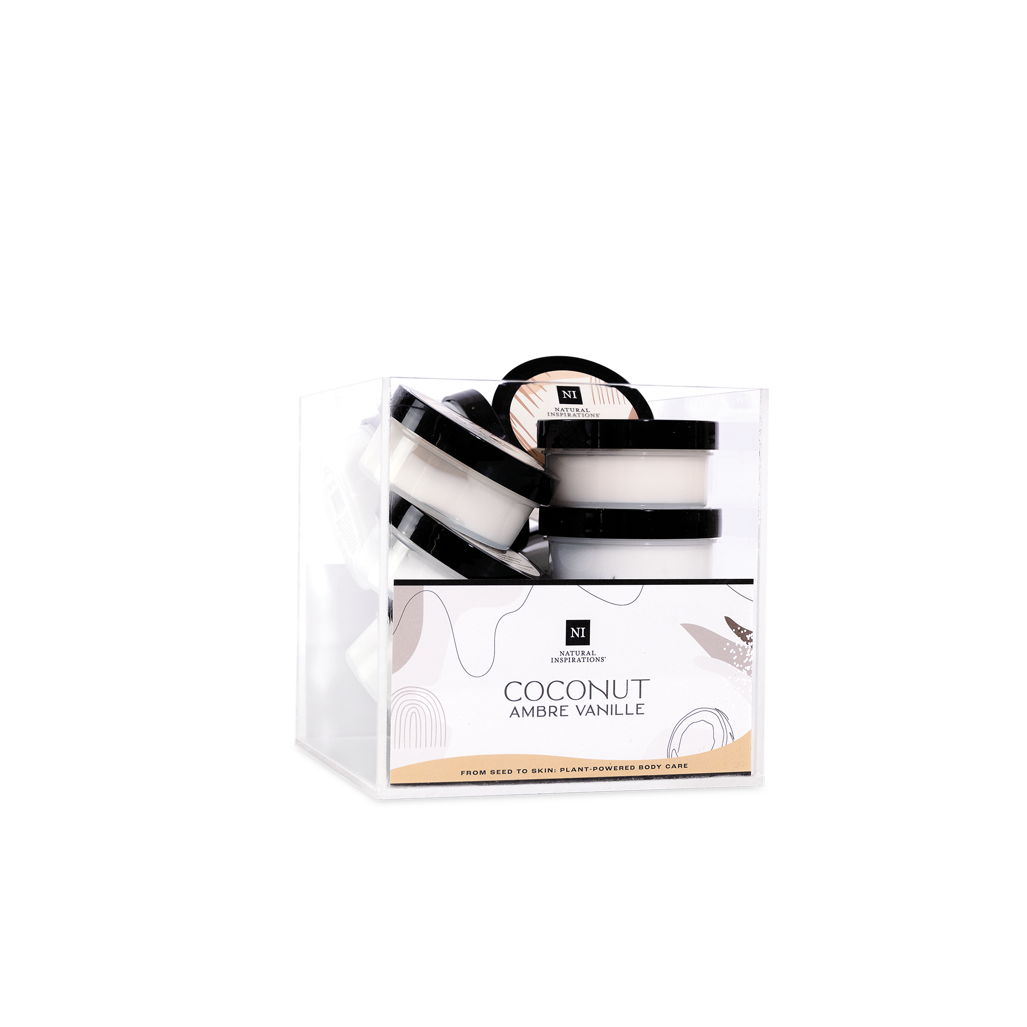 Coconut Ambre Vanille Mini Body Butter Acrylic Box Display