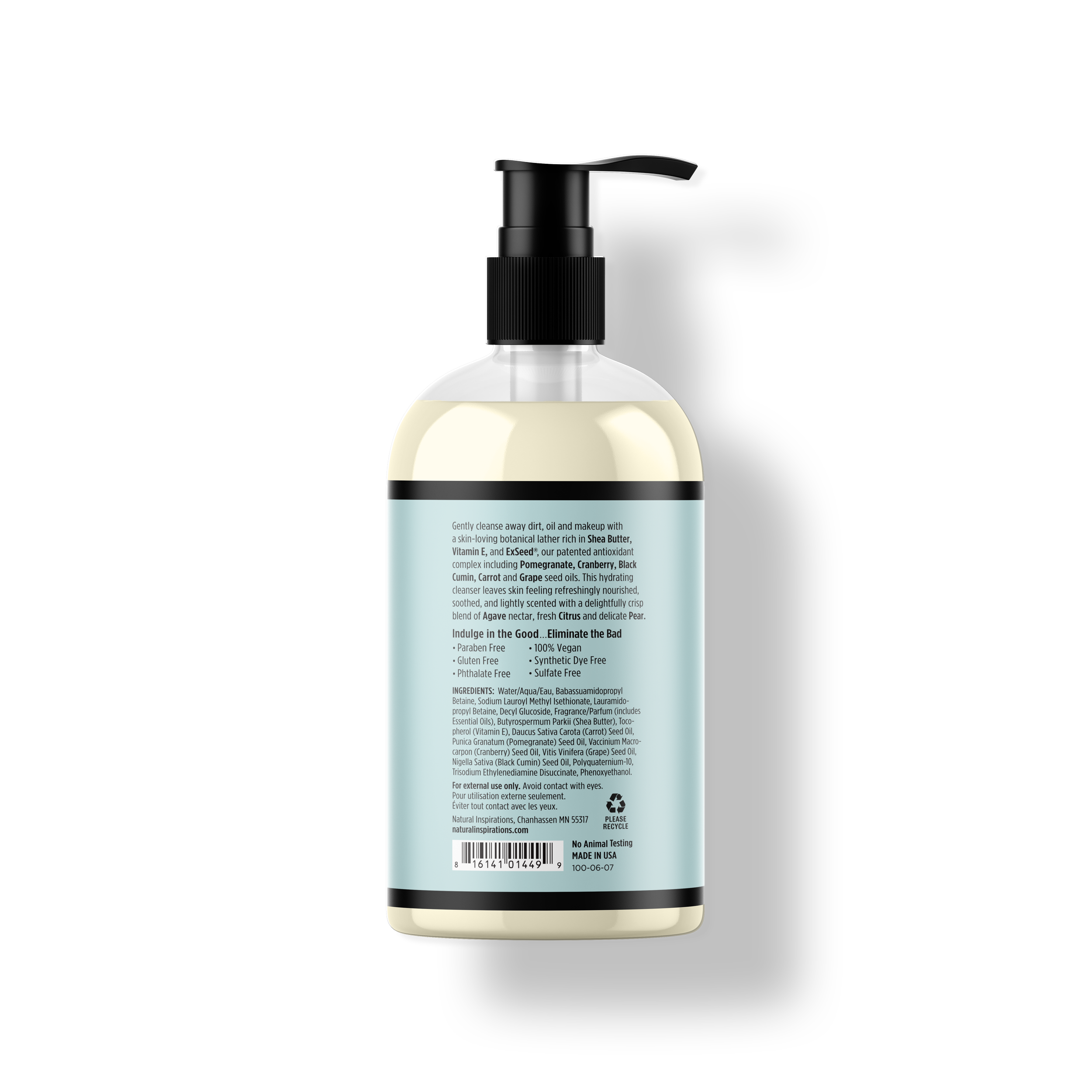 back of agave pear hand wash