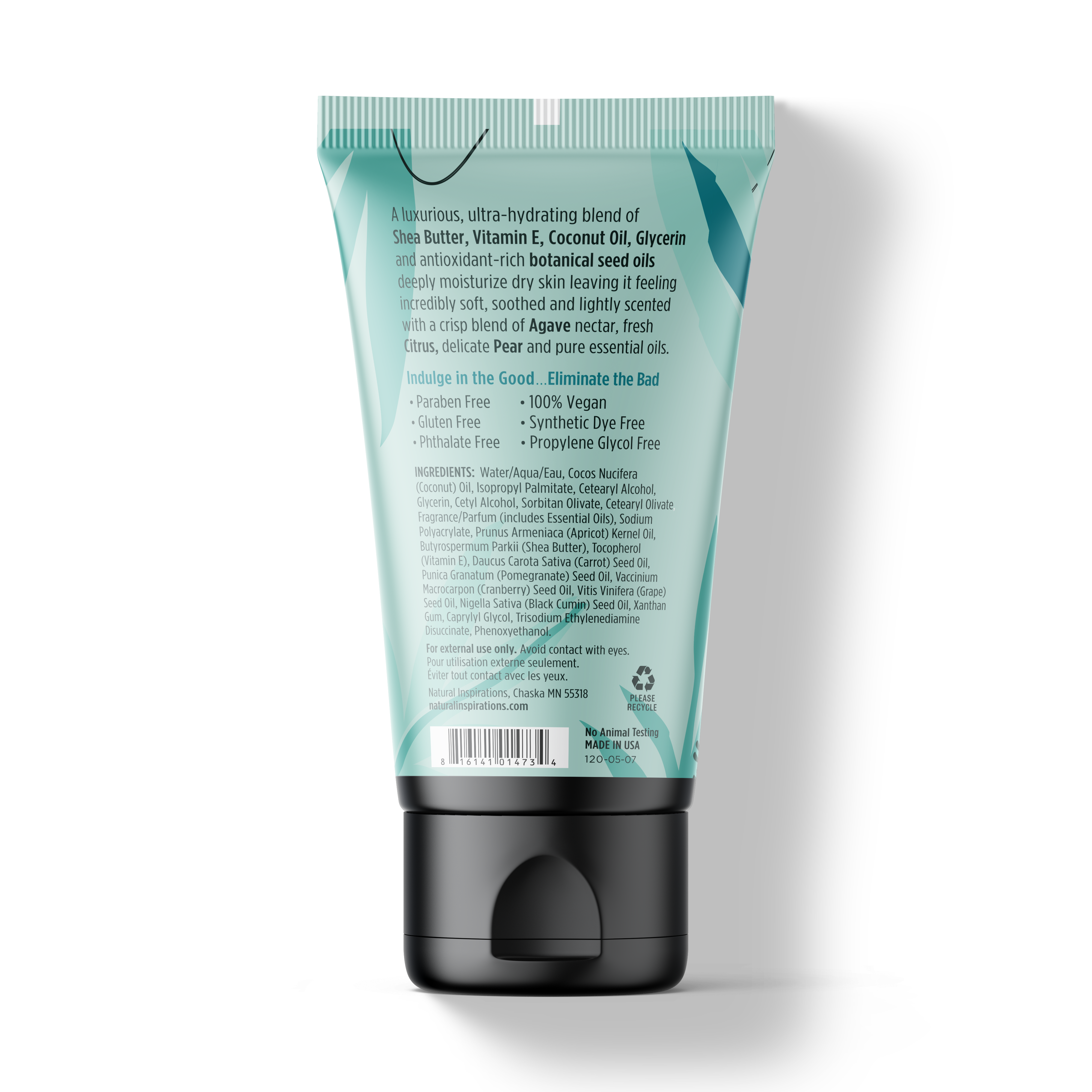 back of agave pear mini hand cream