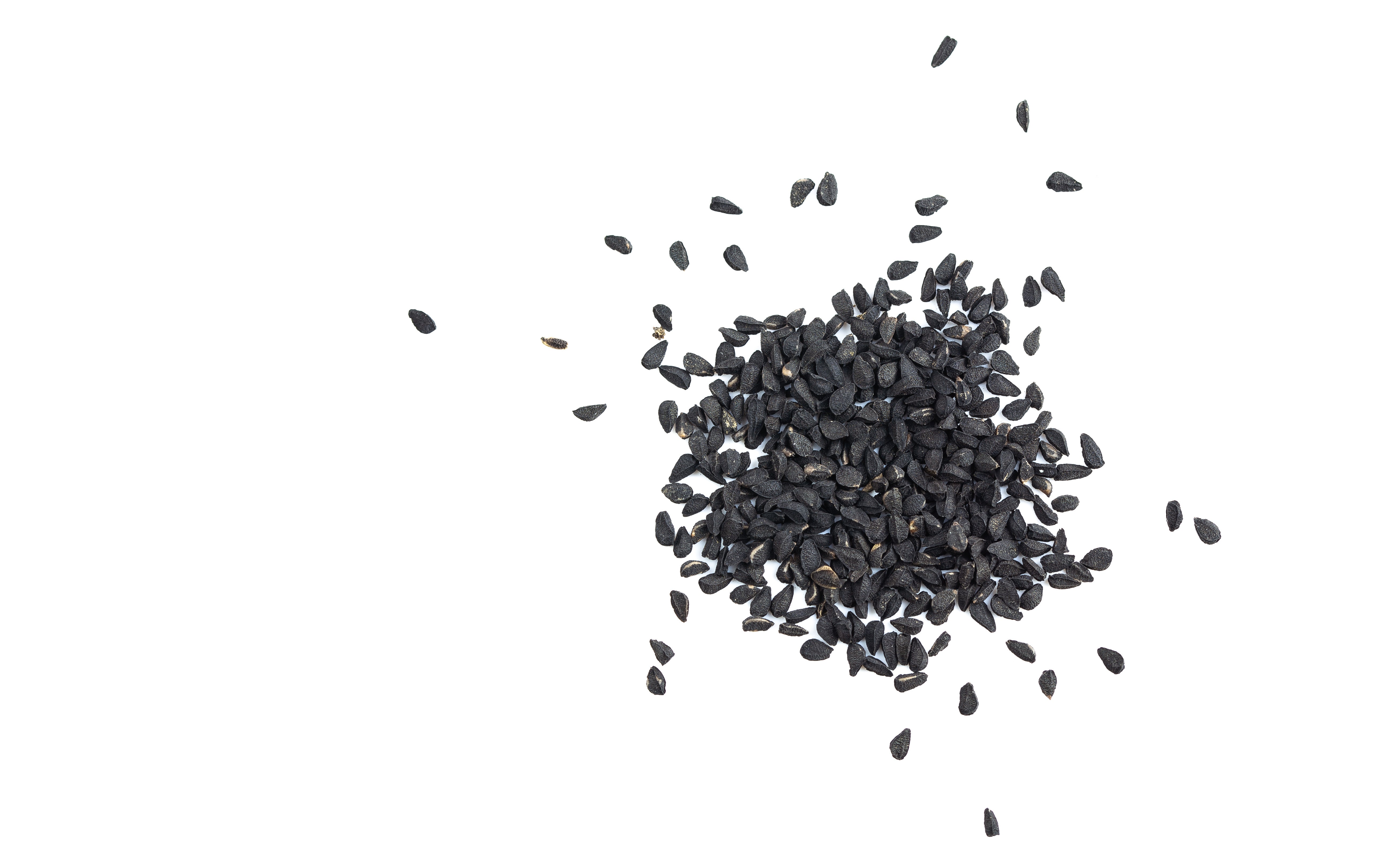 overhead view of black cumin seeds