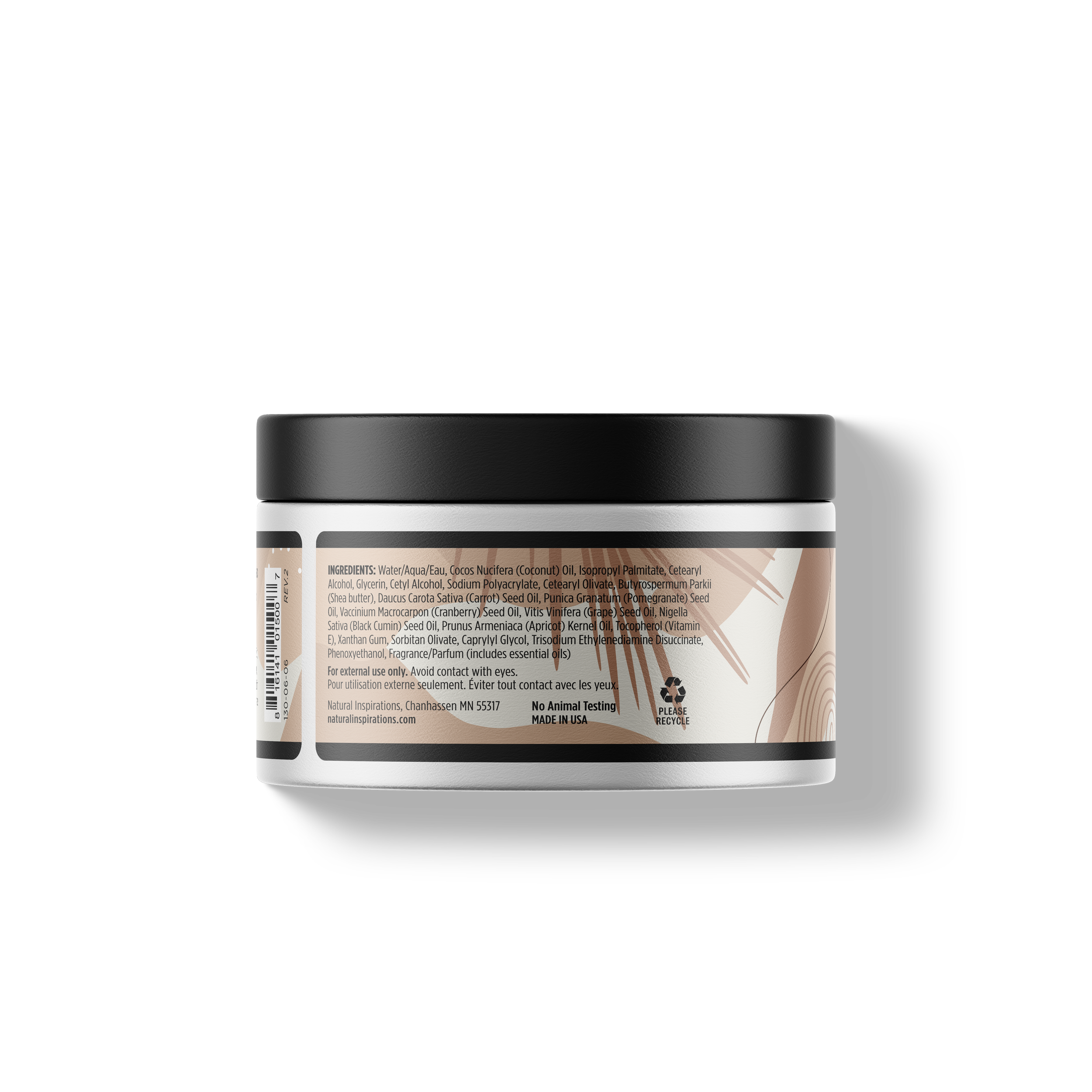 back of coconut ambre vanille body butter