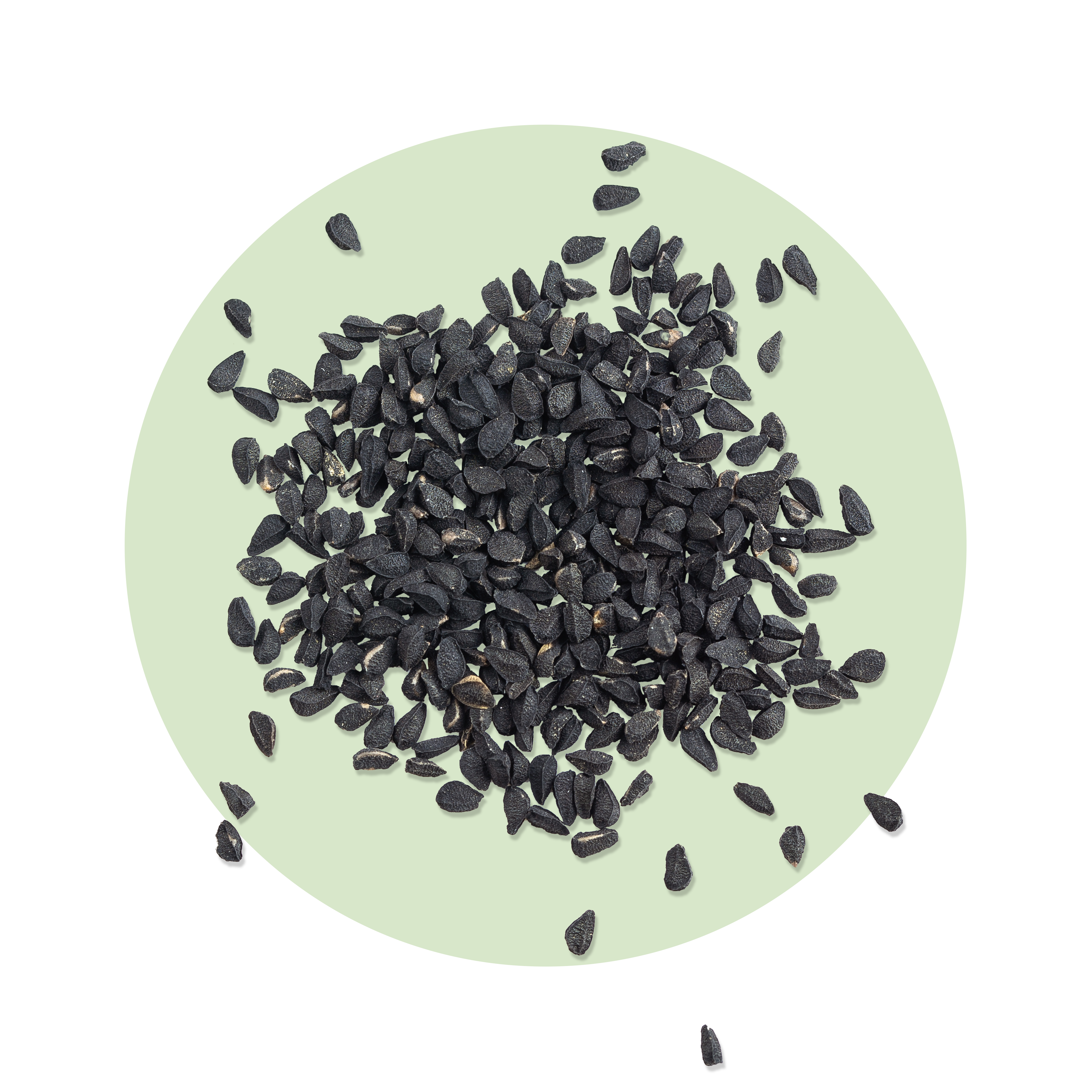 overhead view of black cumin seeds, an exseed ingredient