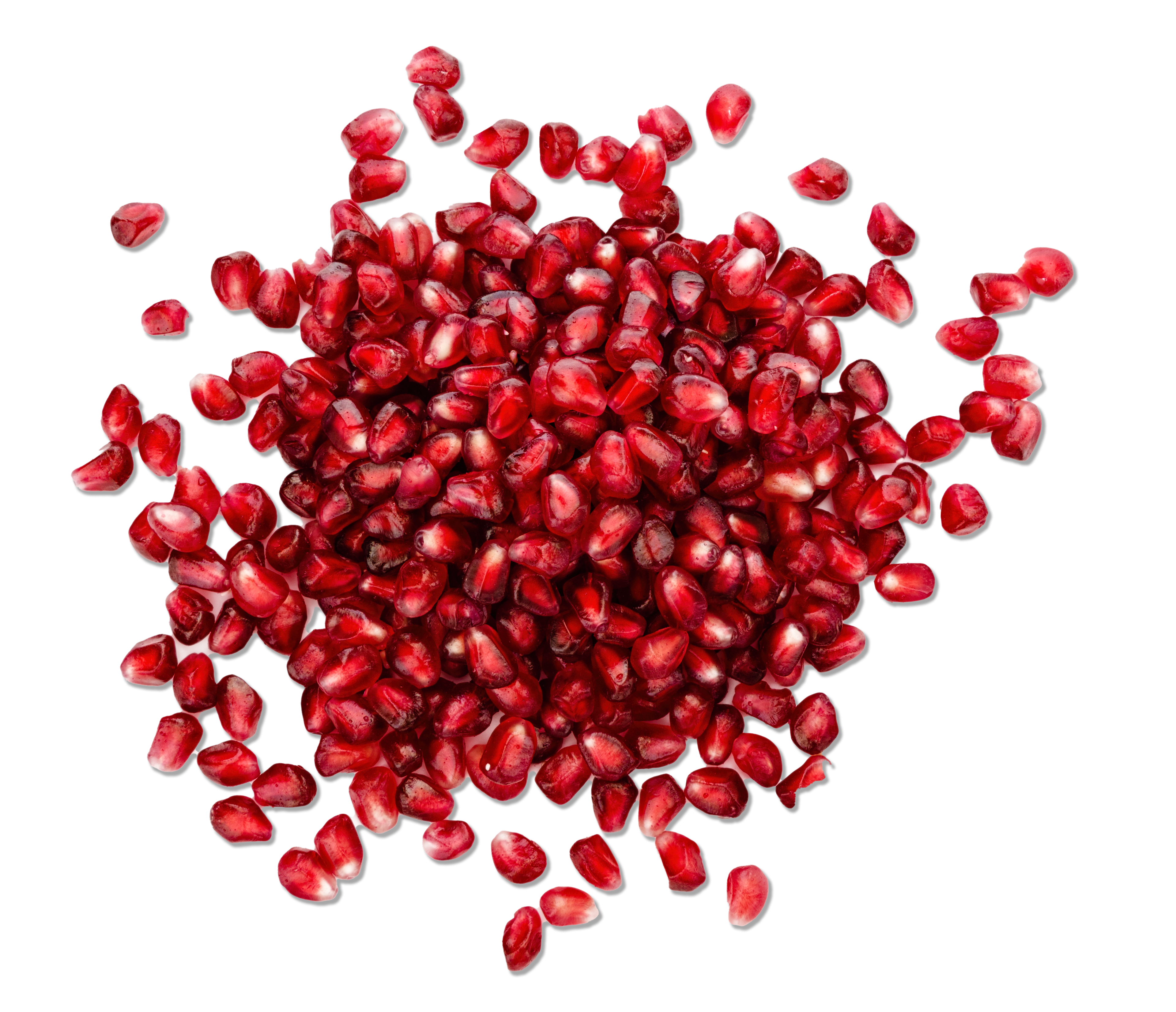 overhead view of pomegranate seeds