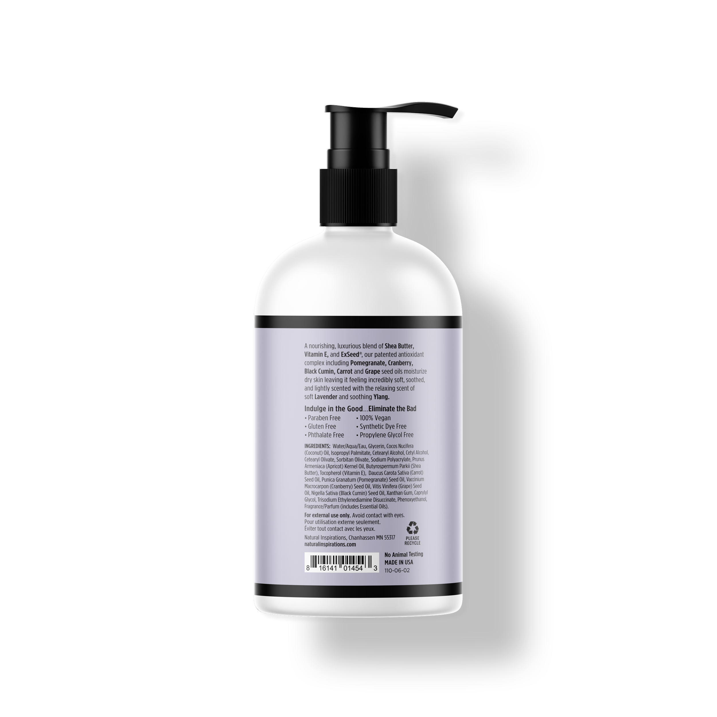 back of lavender ylang hand lotion