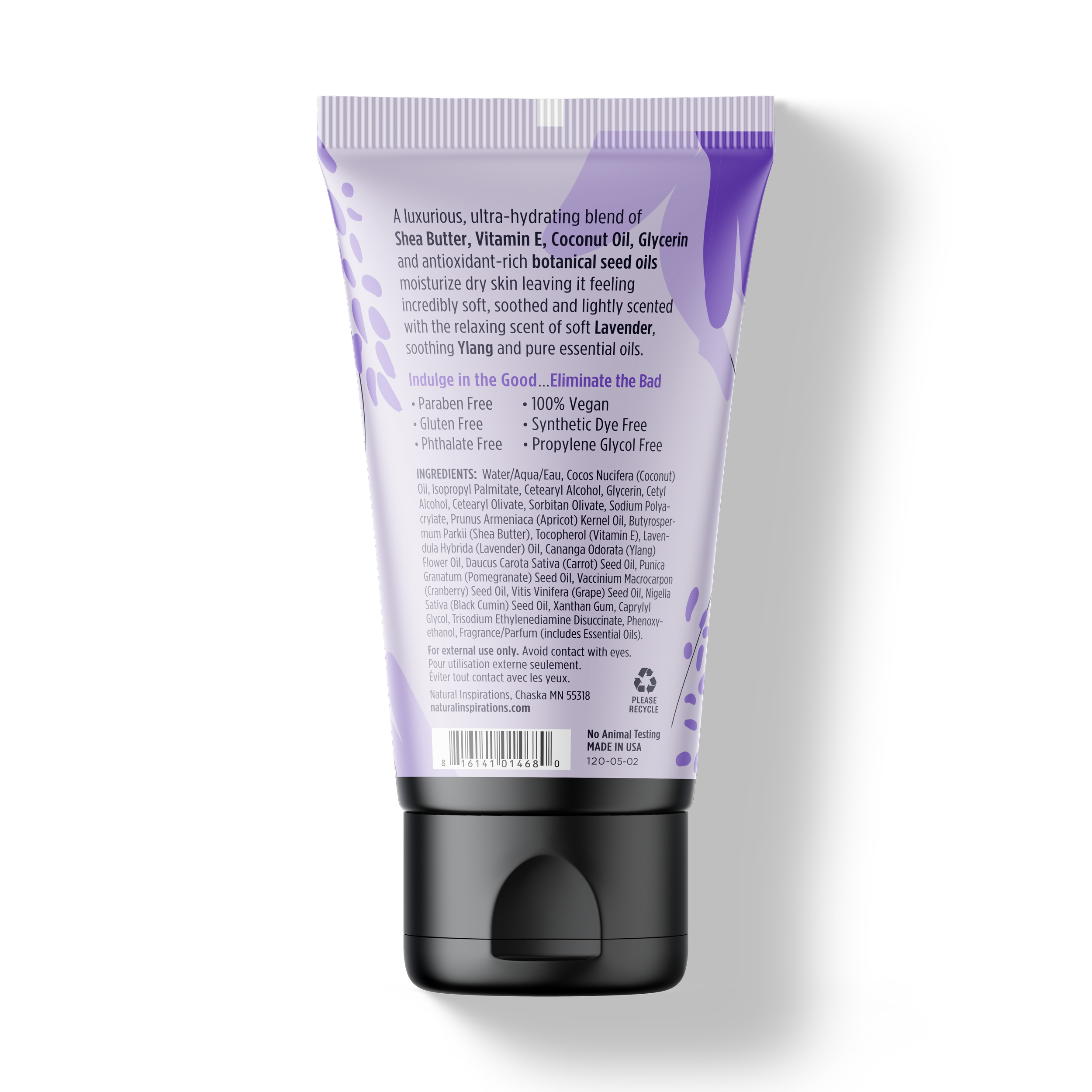 back of lavender ylang mini hand cream