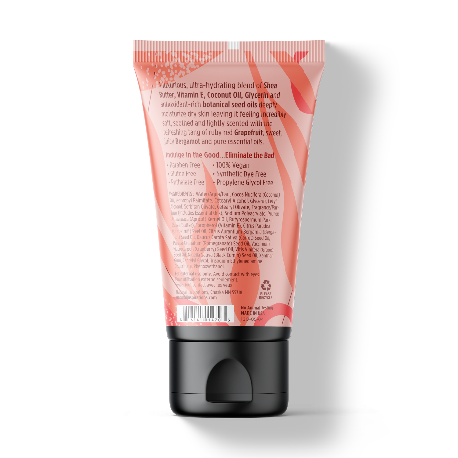 back of grapefruit bergamot mini hand cream