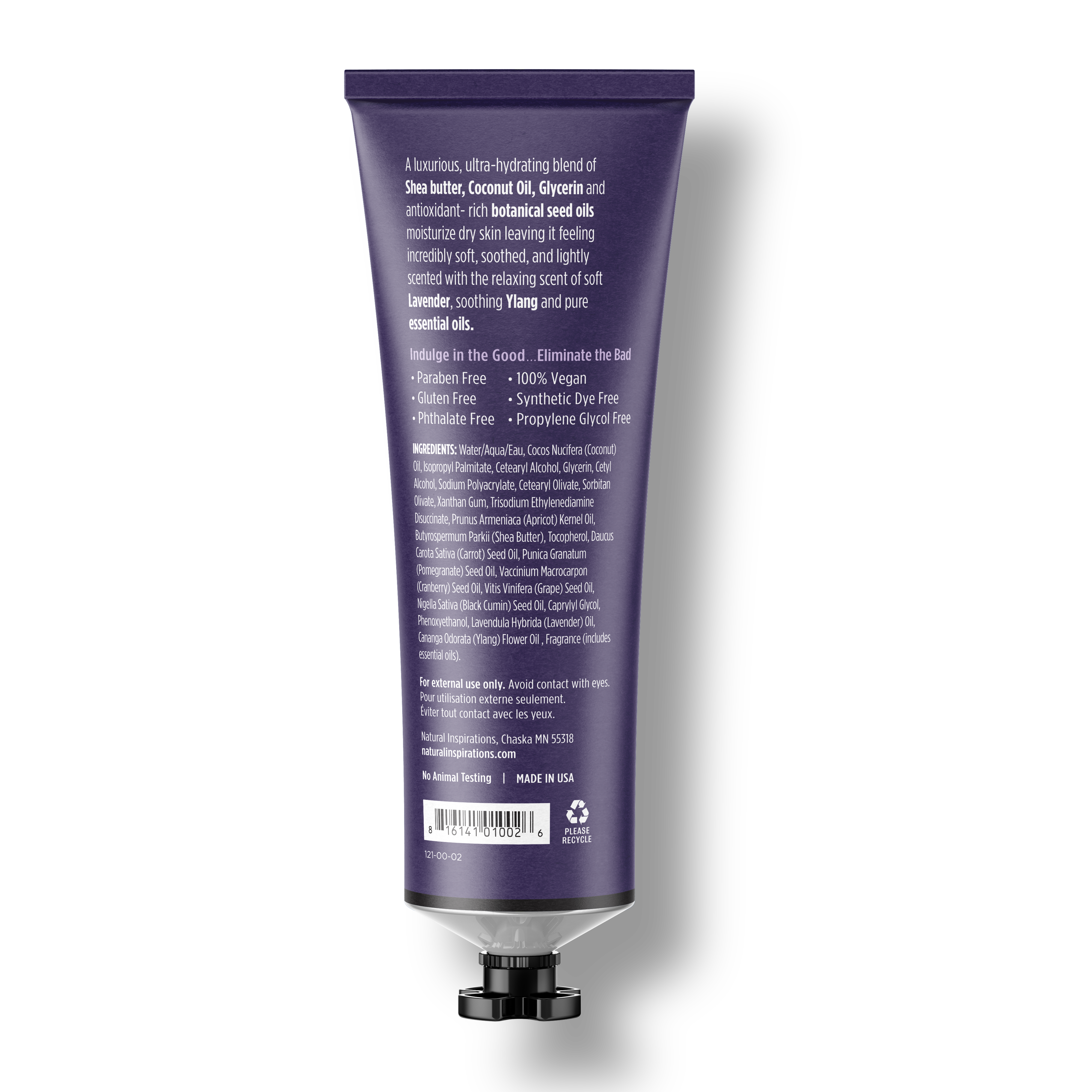back of lavender ylang 3.4 oz hand cream