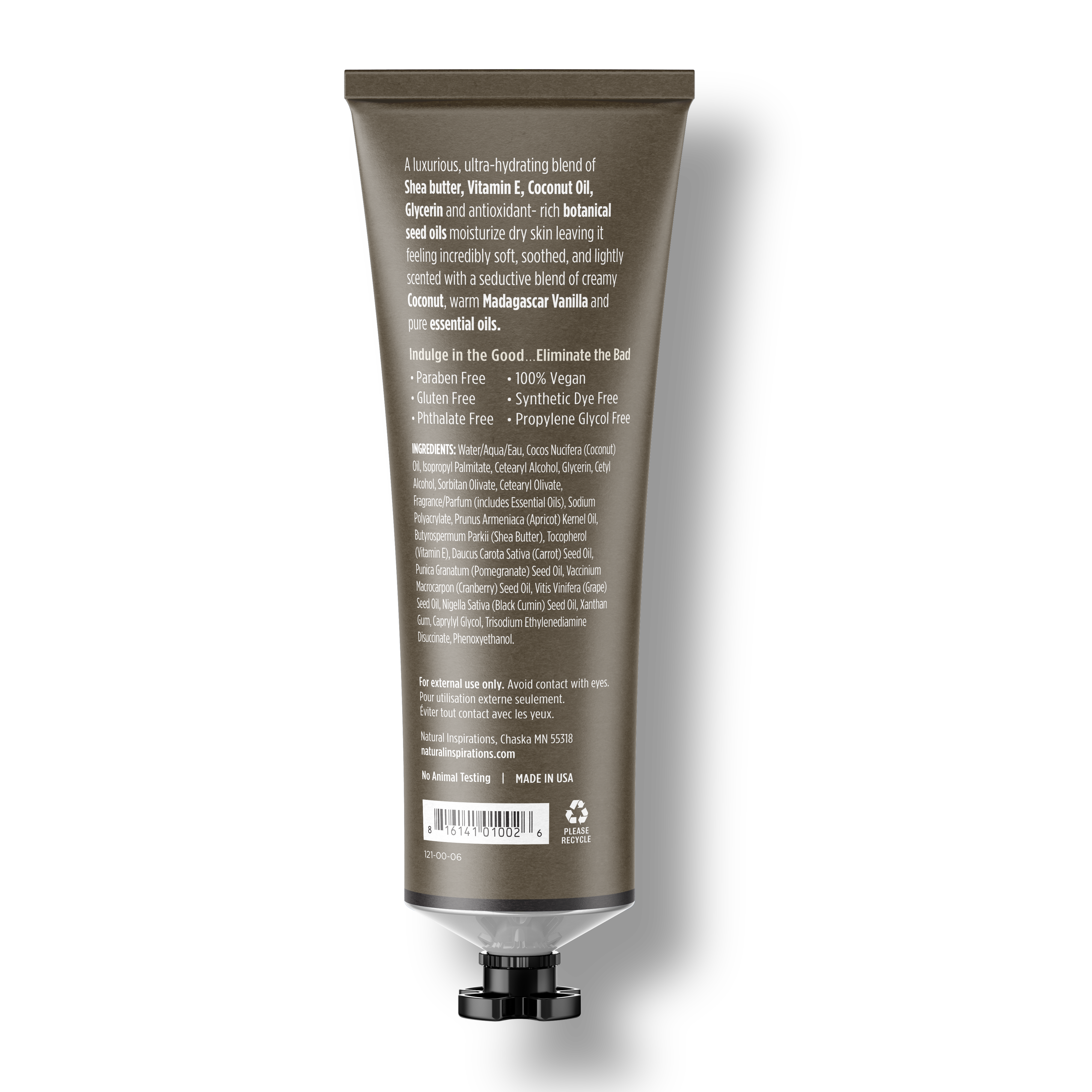 back of coconut ambre vanille 3.4 oz hand cream