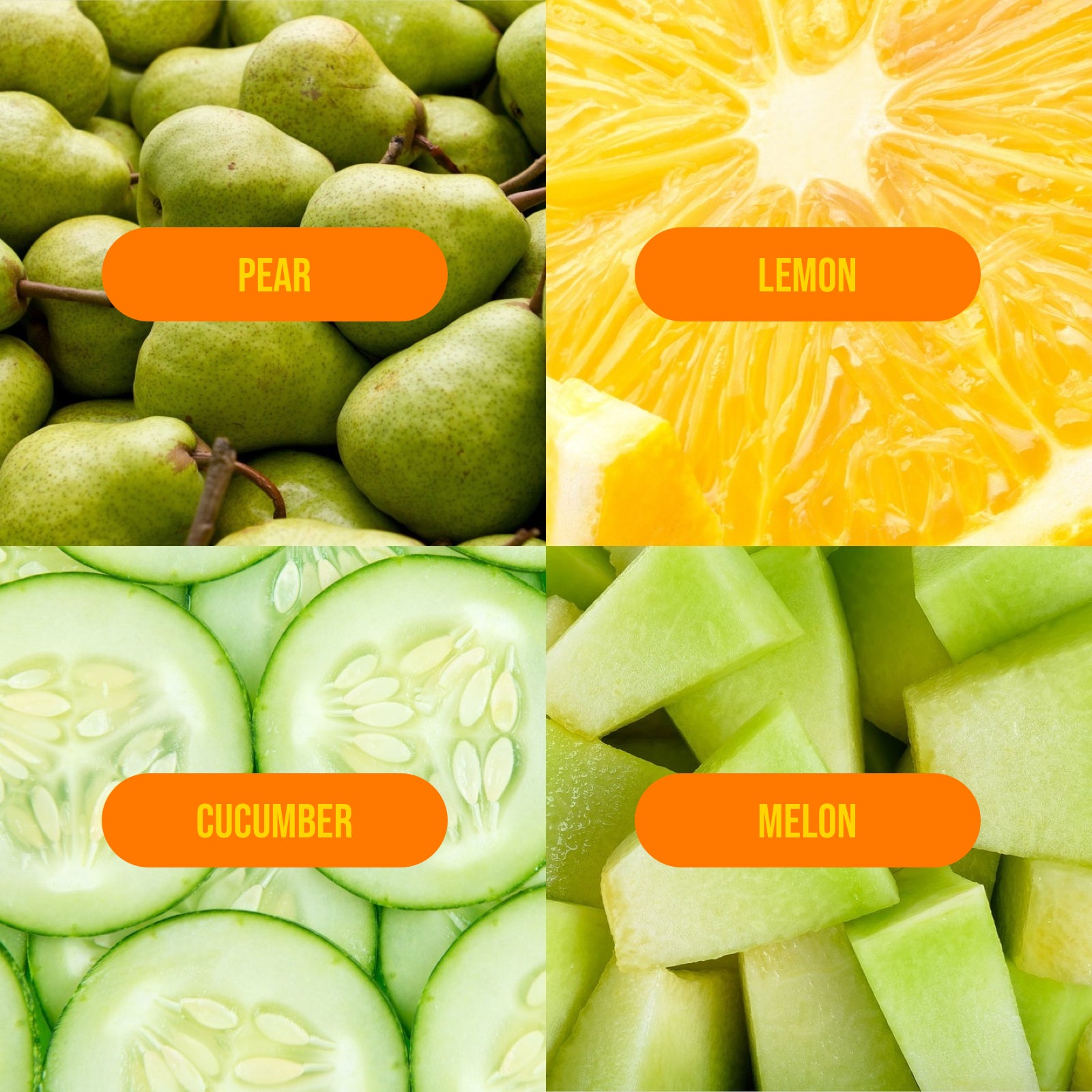 agave pear fragrance notes: pear, lemon, cucumber, and melon
