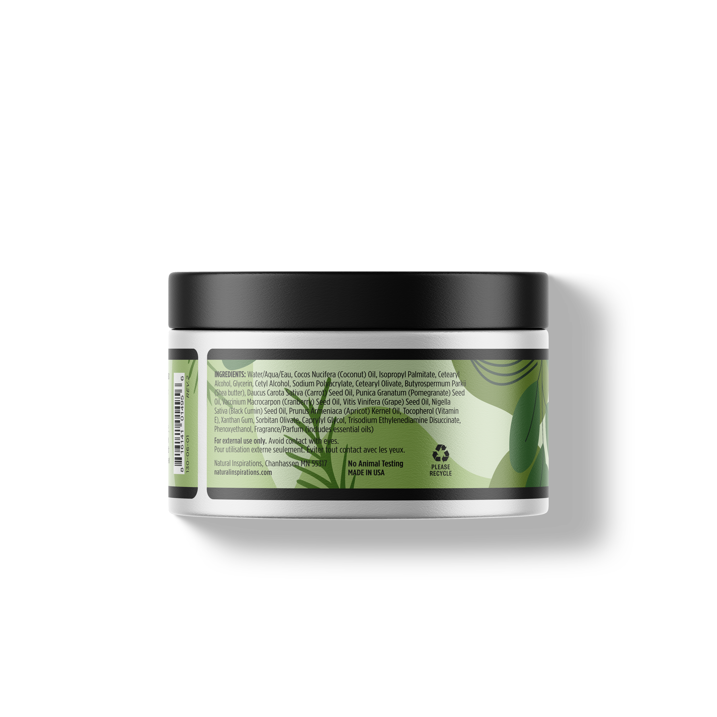 back of eucalyptus rosemary mint body butter