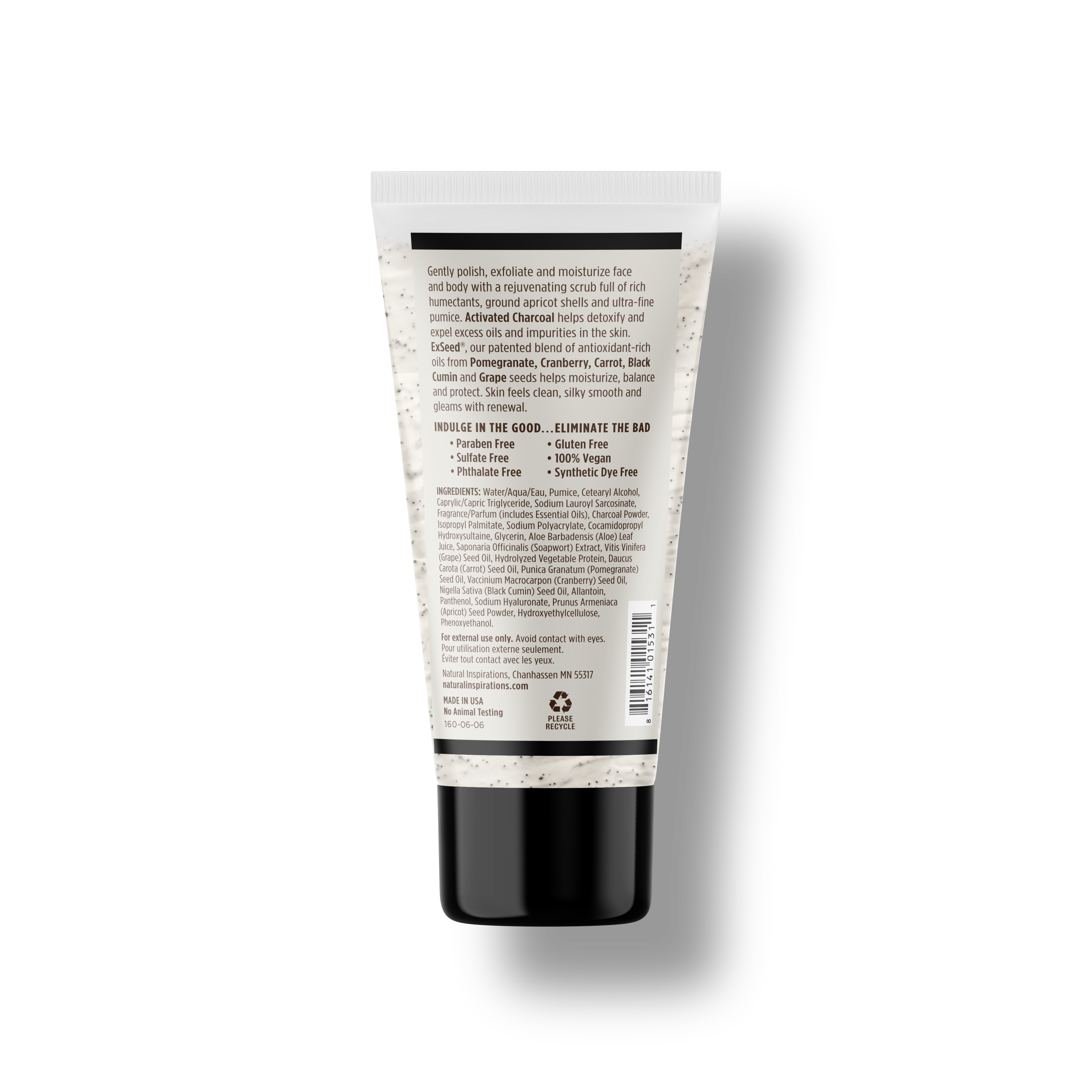 back of coconut ambre vanille body and face scrub