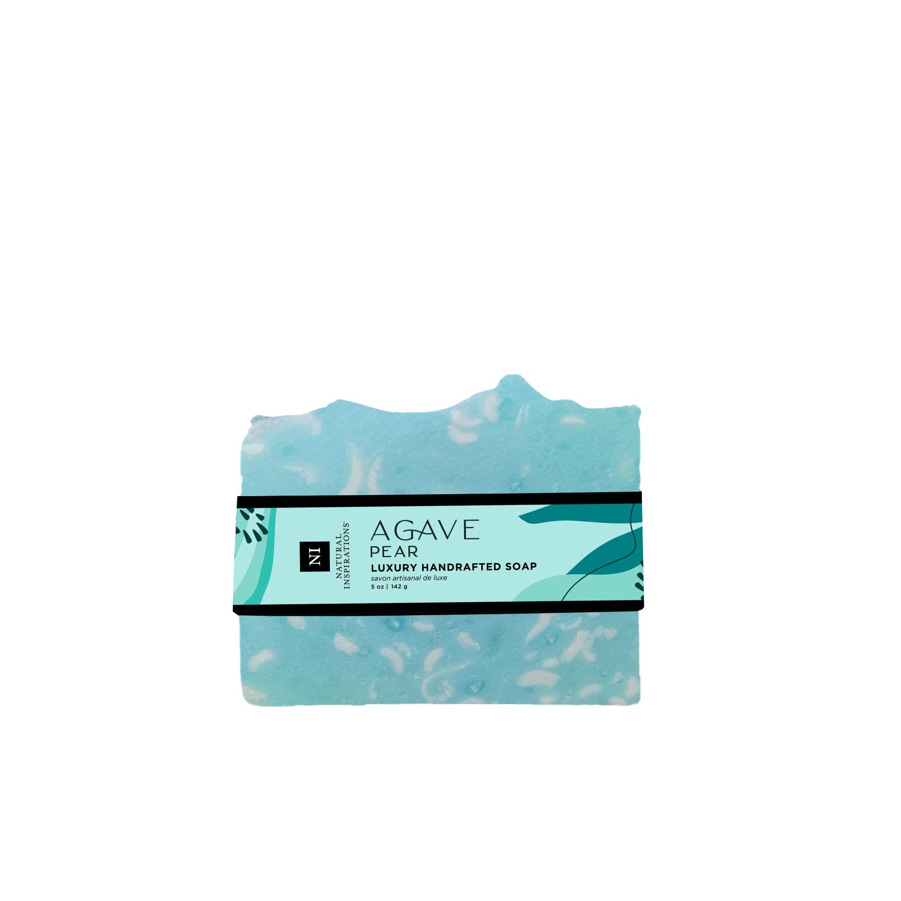 Natural Inspirations Agave Pear Handcrafted Soap bar on a white background.