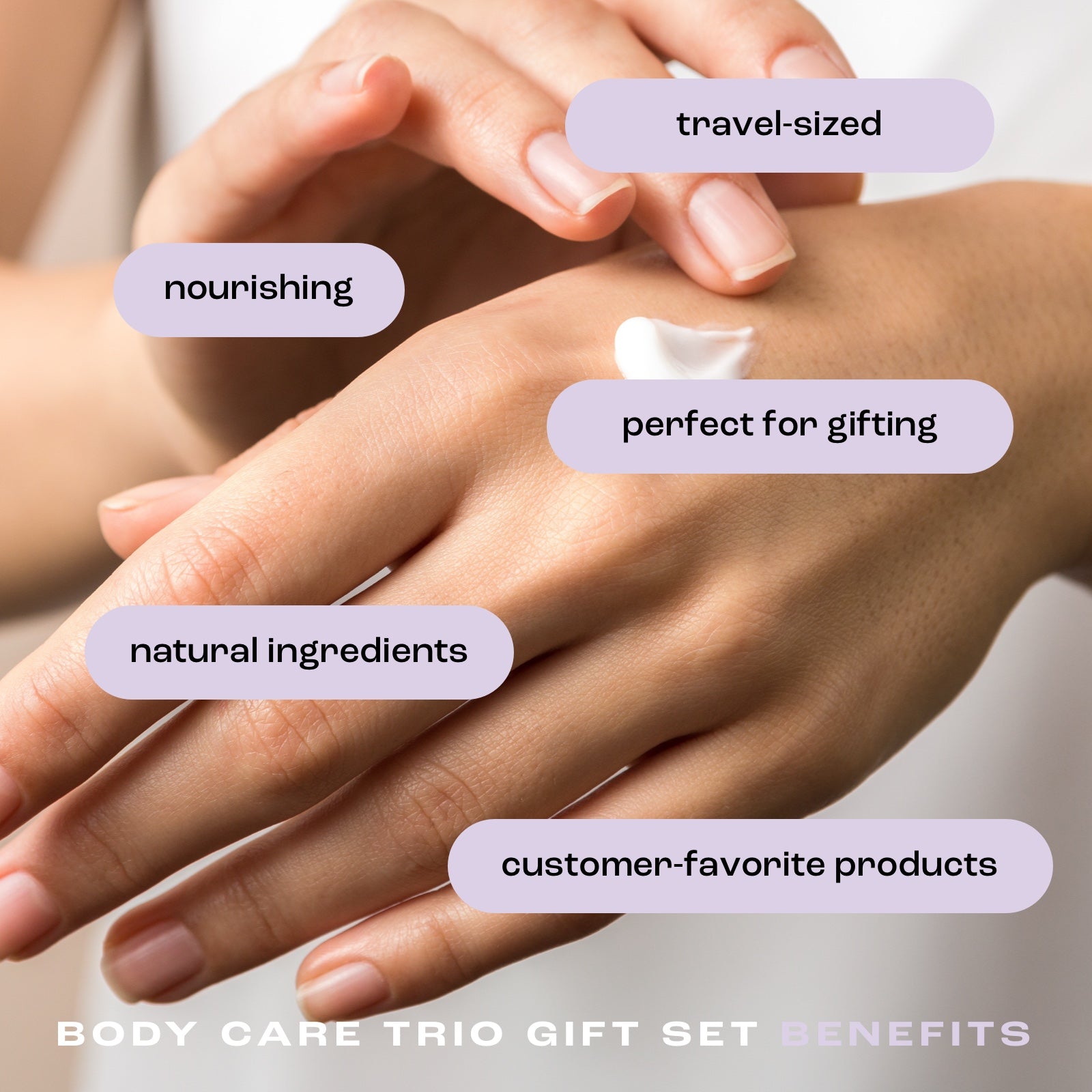 lavender ylang body care trio gift set benefits: travel sized, nourishing, perfect for gifting, natural ingredients, customer-favorite products.