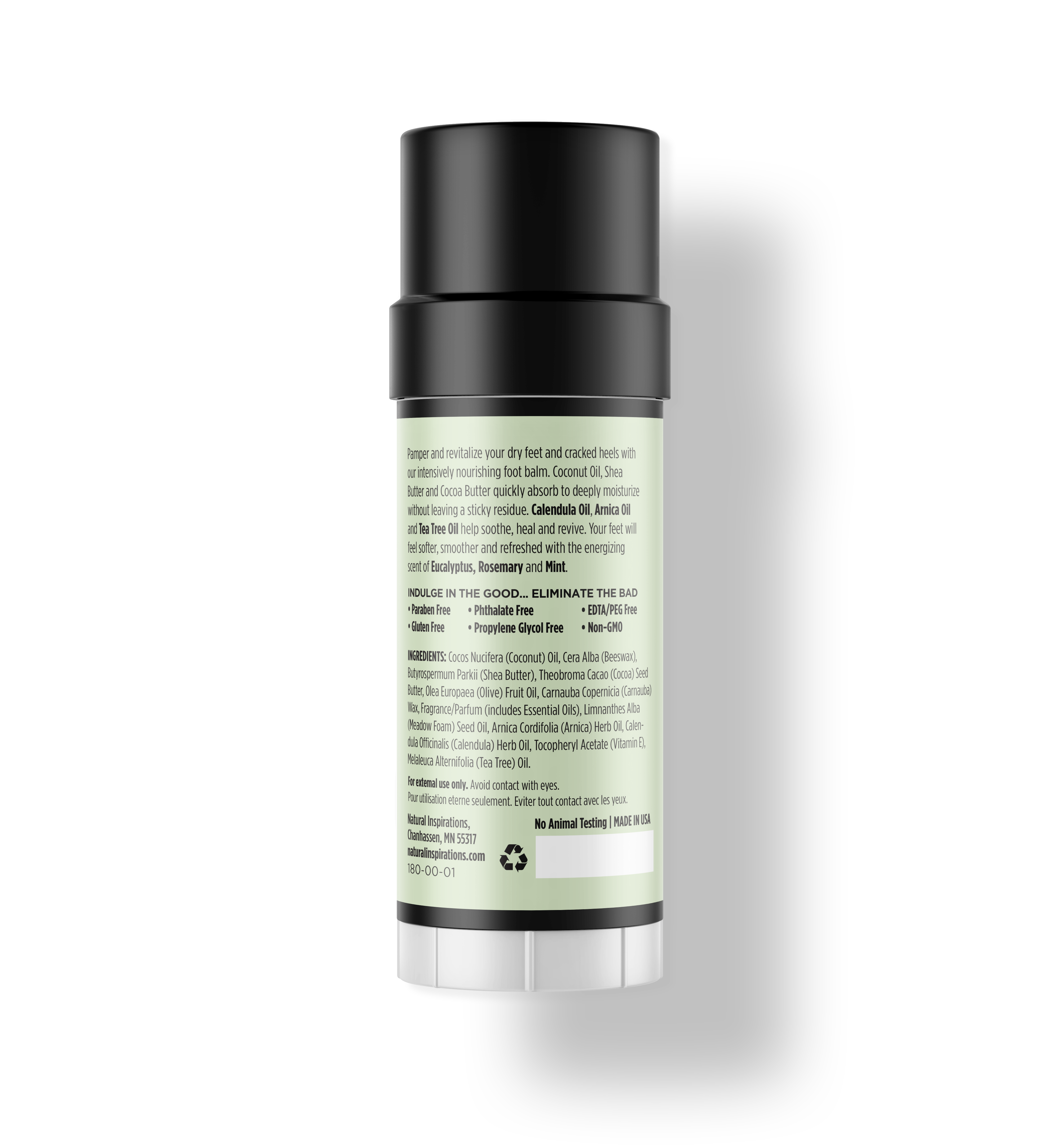 back of eucalyptus rosemary mint foot balm