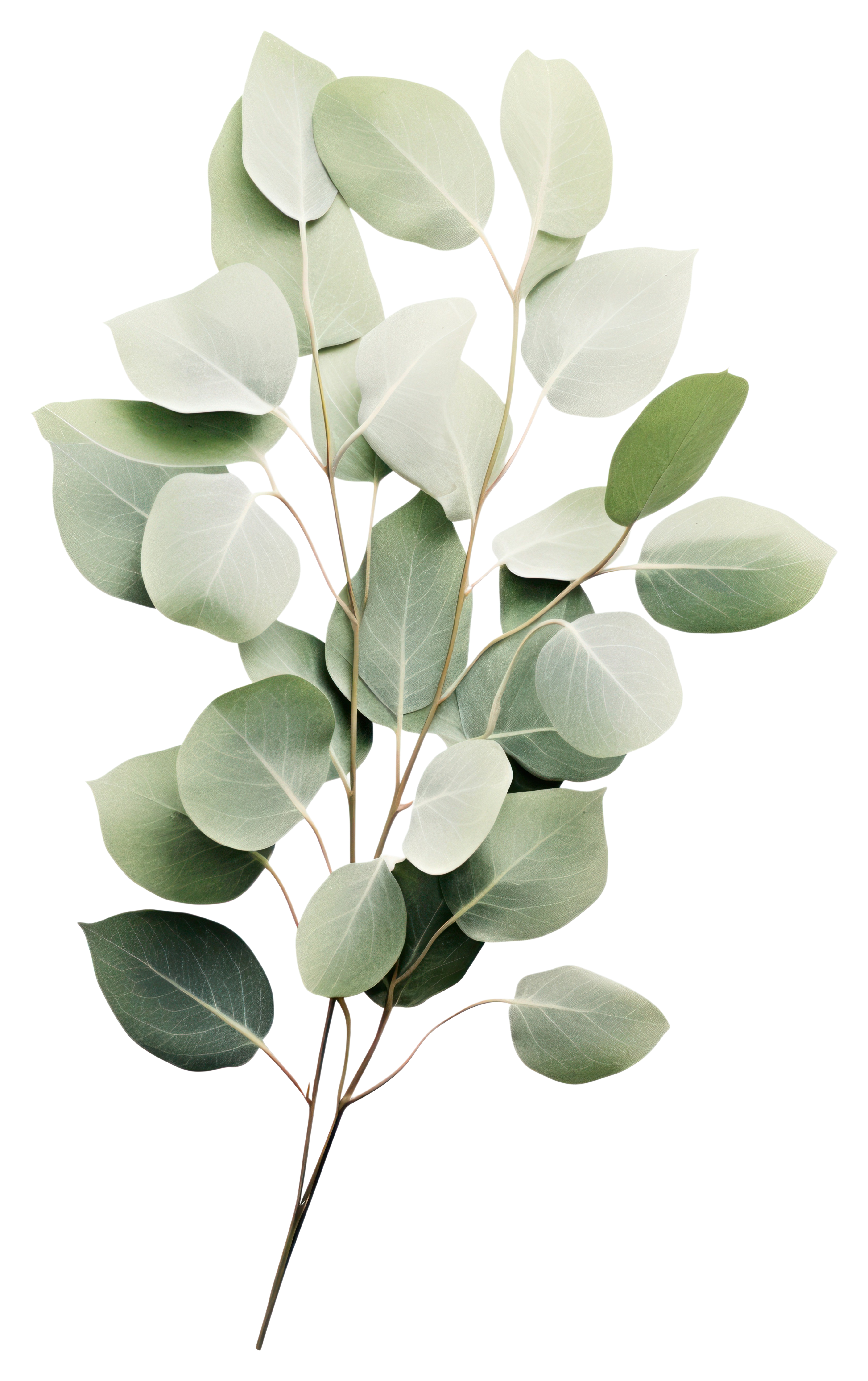 overhead view of eucalyptus branch
